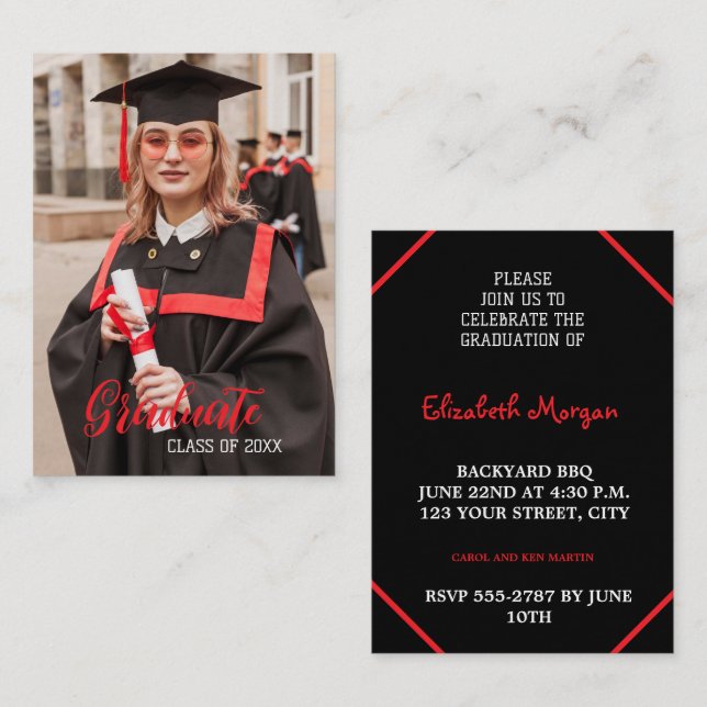  Custom modern  Photo Graduation 2026 Enclosure Card (Front/Back)