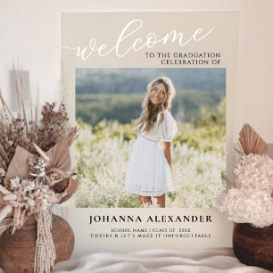 Custom Modern Photo Graduation Welcome Acrylic Sign