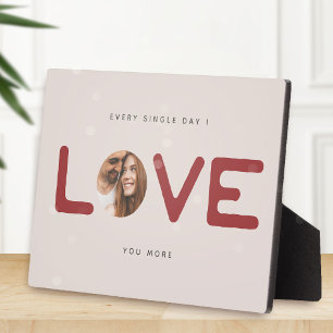 Custom Modern Photo LOVE Valentines Couple Gift Plaque