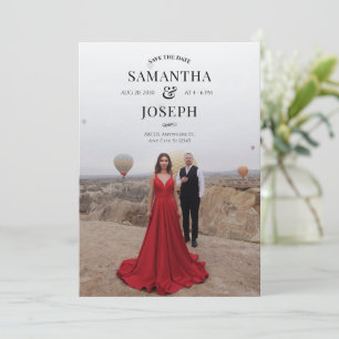 Custom modern photo wedding save the date