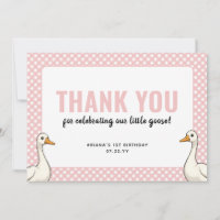 Custom Modern Pink One Silly Goose First Birthday