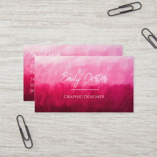 Custom Modern Pink Watercolor Business Cards
