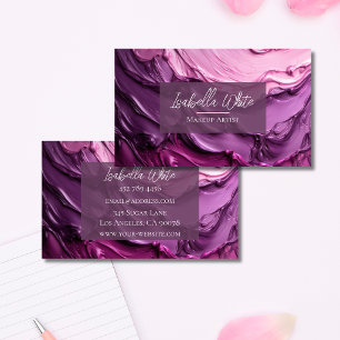 Custom Modern Pink Watercolor Business Cards