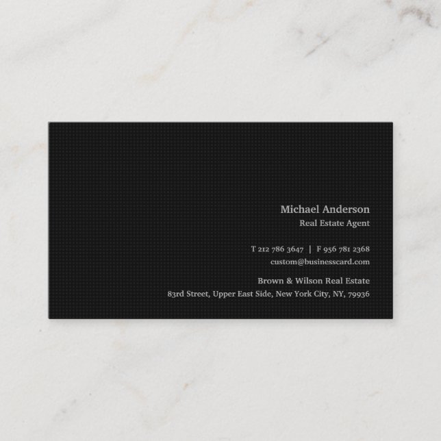 Custom Modern Professional Black Geometric Pattern Business Card (Front)