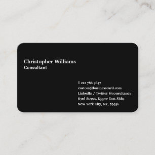 Custom Modern Professional Simple Black Minimalist Business Card