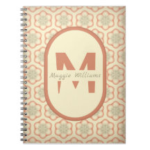 Custom Modern Retro Monogram Notebook