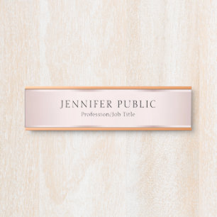 Custom Modern Rose Gold Elegant Template Door Sign