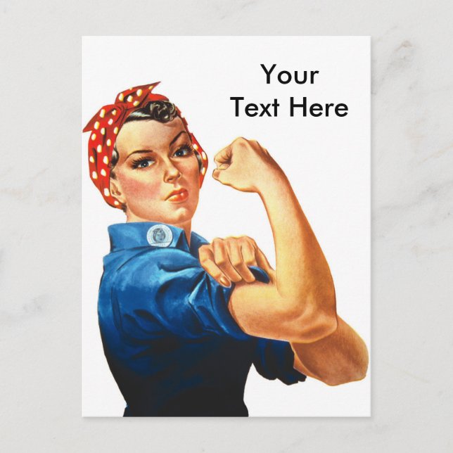 Custom Modern Rosie the Riveter Postcard (Front)