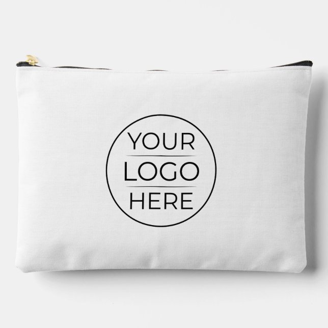 Custom Modern Round Business Logo Accessory Pouch (Front)