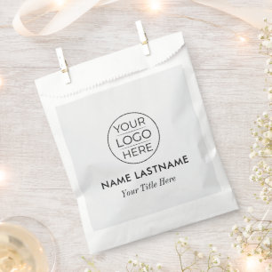 Custom Modern Round Business Logo Favour Bags
