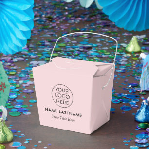 Custom Modern Round Business Logo Favour Box