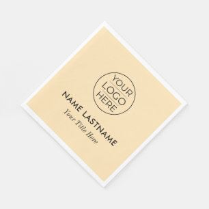 Custom Modern Round Business Logo Napkin