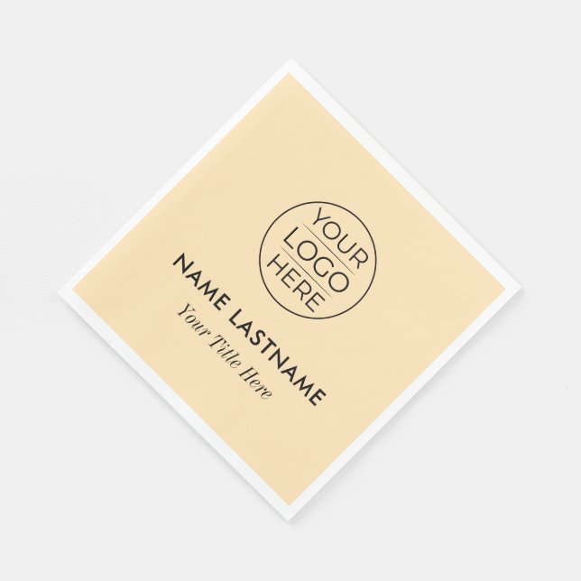 Custom Modern Round Business Logo Napkin (Corner)