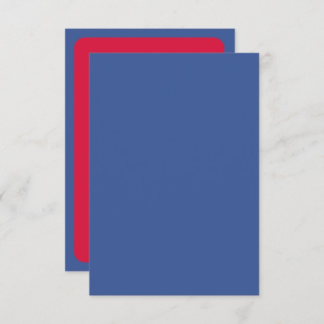 Custom Modern RSVP Card – Blue & Crimson Duo (Front/Back)