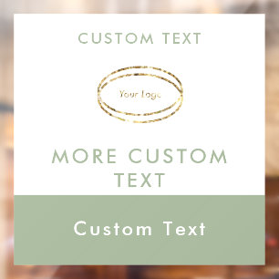 Custom Modern Sage Green Business Logo Sign