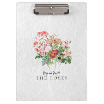 Custom Modern Script Watercolor Floral Rose