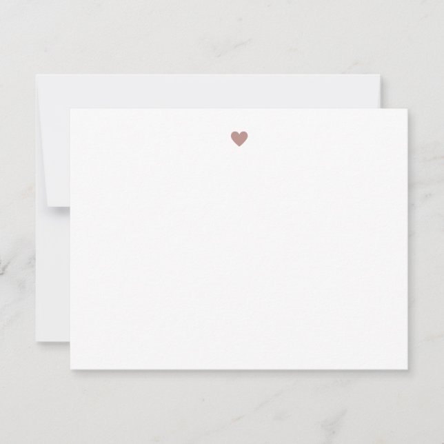 Custom Modern Simple Dusty Rose Heart Card (Front)