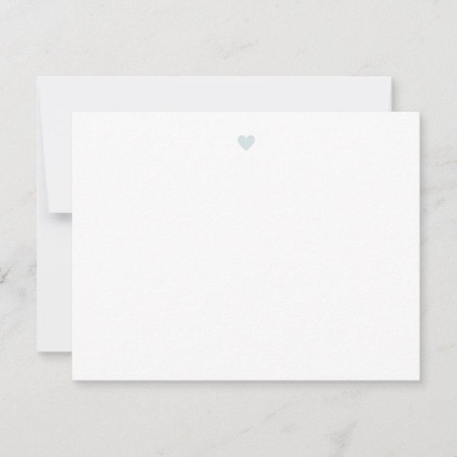 Custom Modern Simple Light Blue Heart Card (Front)