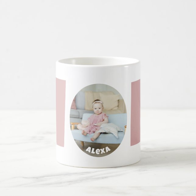 Custom modern simple Mother's Day gift photo Mom Coffee Mug (Center)