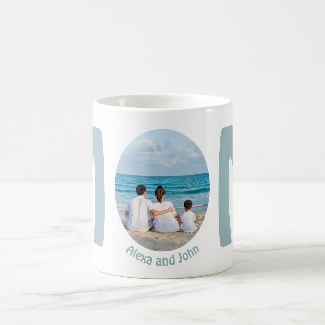Custom modern simple Mother's Day gift photo Mom Coffee Mug (Center)