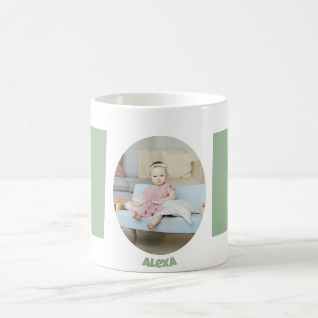 Custom modern simple Mother's Day gift photo Mom Coffee Mug (Center)