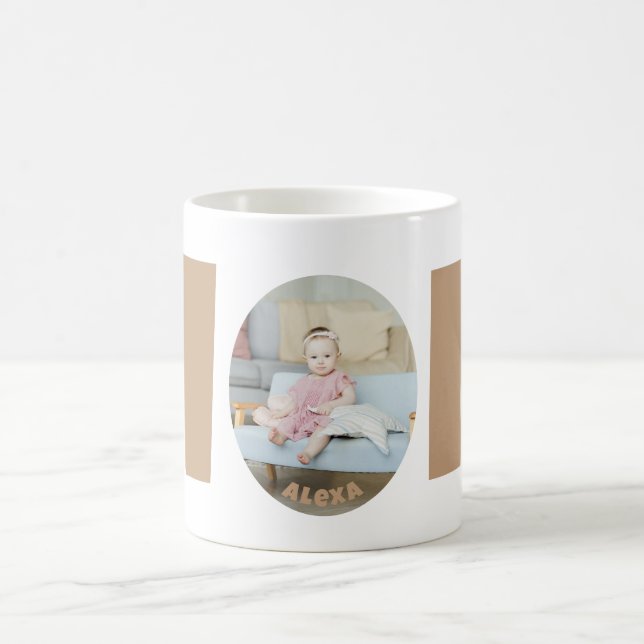 Custom modern simple Mother's Day gift photo Mom Coffee Mug (Center)