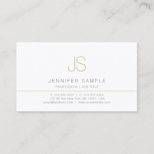 Custom Modern Simple Professional Elegant Monogram Business Card (Front)