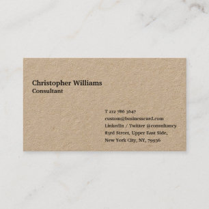 Custom Modern Simple Professional Luxe Kraft Paper Business Card