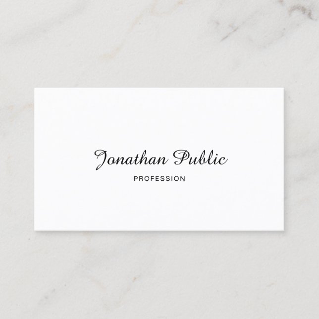 Custom Modern Simple Template Calligraphy Script Business Card (Front)