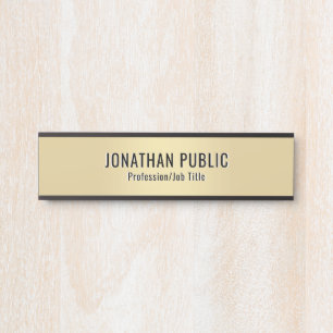 Custom Modern Simple Template Elegant Gold  Door Sign