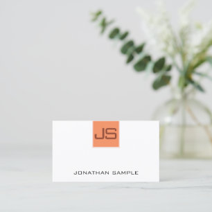 Custom Modern Simple Template Monogram Elegant Business Card