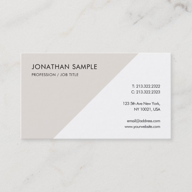 Custom Modern Simple Template Professional Elegant Business Card (Front)