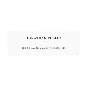 Custom Modern Sleek Design Template Return Address
