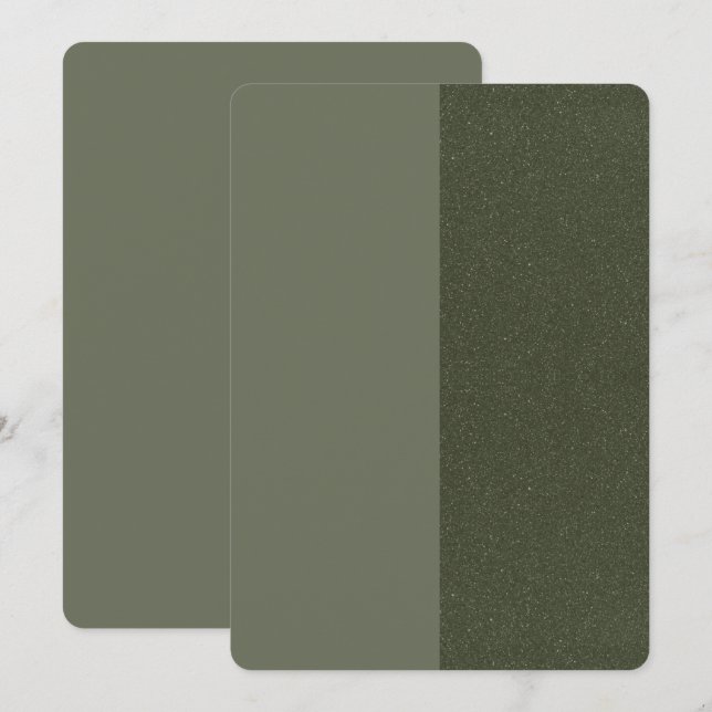 Custom Modern Split Save The Date – Moss Texture (Front/Back)