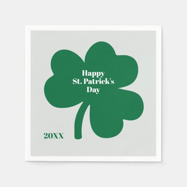 Custom Modern St Patricks Day Party Napkin (Front)