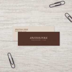 Custom Modern Stylish Brown & Beige Template Mini Business Card