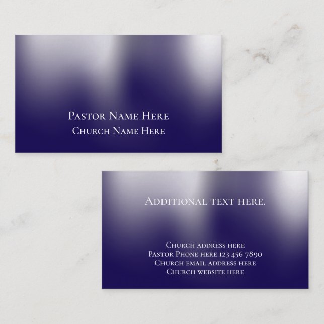 Custom Modern Stylish Christian Church Pastor  Business Card (Front/Back)