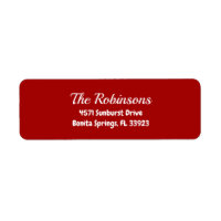 Custom Modern Stylish Dark Candy Apple Red Address