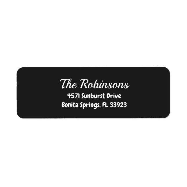 Custom Modern Stylish Eerie Black Address Label (Front)
