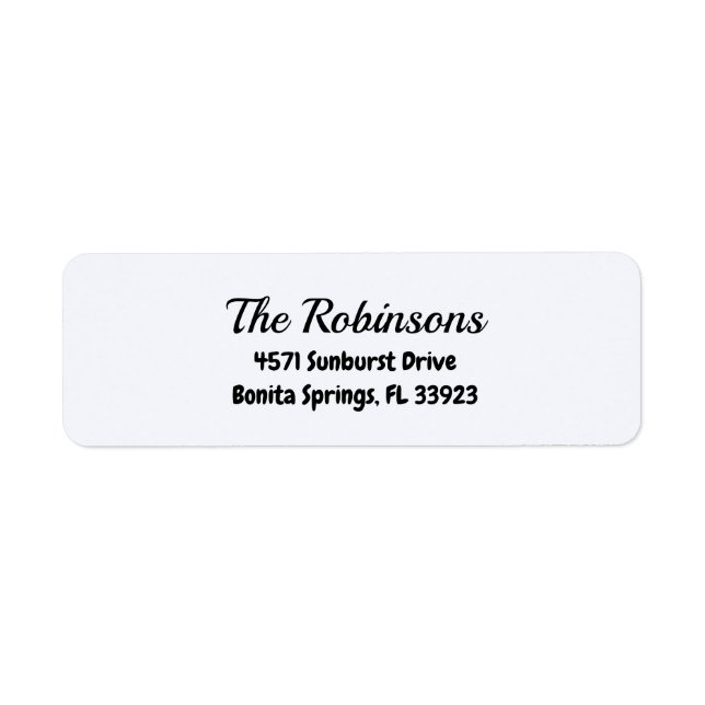 Custom Modern Stylish Ghost White Address Label (Front)