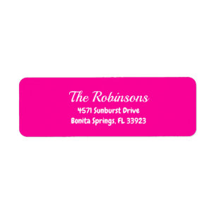 Custom Modern Stylish Neon Pink Address Label