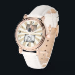 Custom Modern Sun Beam 2 Photo Collage Watch<br><div class="desc">Custom Modern Sun Beam 2 Photo Collage Watch. Personalise with two of your favourite photos and make your own personal watch for a woman.</div>