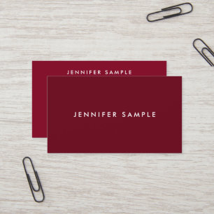 Custom Modern Template Elegant Rich Maroon Red Business Card