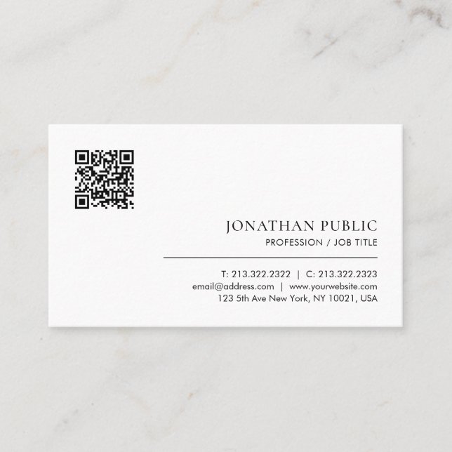 Custom Modern Template Professional Elegant Simple Business Card (Front)