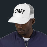 Custom Modern Template Womens & Mens Unisex Staff Trucker Hat<br><div class="desc">Custom Elegant Modern Template Create Your Own Upload Image Logo Photo White Trucker Staff Unisex Hat For Men & Women.</div>