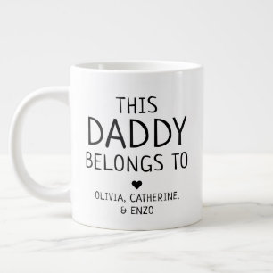 Custom Modern This Daddy Belongs To Father's Day Large Coffee Mug