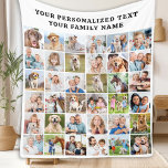 Custom Modern Trendy Family 36 Photo Collage Fleece Blanket<br><div class="desc">Cosy Memories Photo Collage Blanket Wrap yourself in warmth and cherished memories with our Cosy Memories Photo Collage Blanket. This beautifully crafted blanket is designed to showcase 36 of your favourite photos, making it the perfect personalised keepsake for any occasion. Key Features Modern and Simple Design: Our blanket features a...</div>