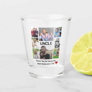 Custom modern Uncle 8 Photo Collage Shot Glass