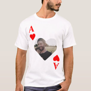 Custom modern unique poker heart photo monogram T-Shirt