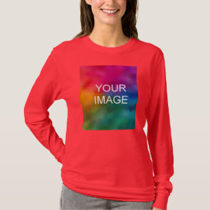 Custom Modern Upload Your Photo to Womens Deep Red T-Shirt